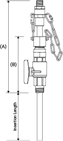 Line drawing of an EB-162 series quill showing relevant dimensions.